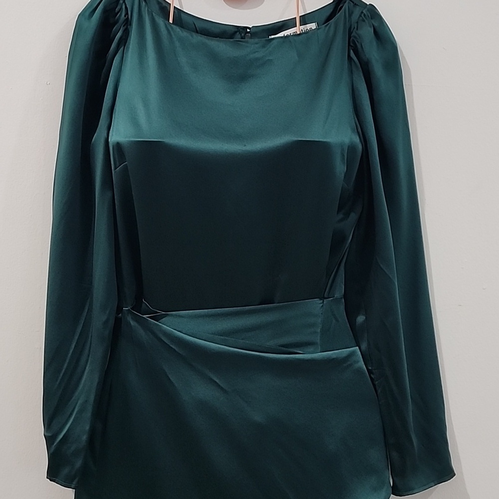Reformation Cassis Silk Faux Wrap Dress - Picture 2 of 13